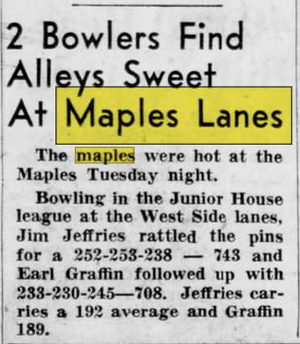 The Maples - Jan 25 1956 Article